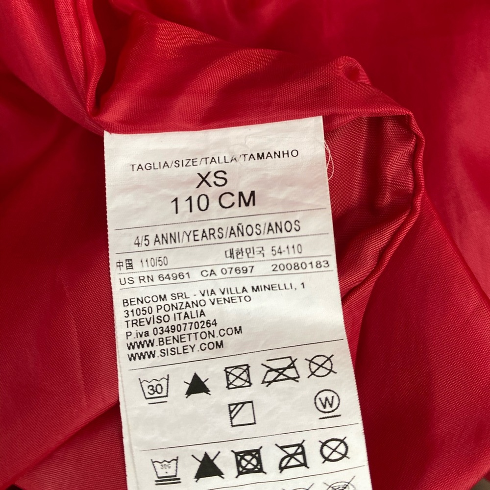 United Colors of Benetton Puffer Vest Size 4/5 - Picture 4 of 7